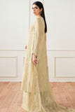 Farasha Essence Embroidered Chiffon Unstitched 3Pc Suit - Beige Dusk
