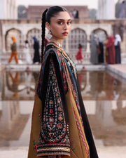 Jugnu Lahore Womenswear Embroidered Khaddar Unstitched 3Pc Suit - BEJUL