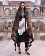 Jugnu Lahore Womenswear Embroidered Khaddar Unstitched 3Pc Suit - BEJUL