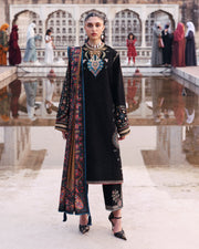 Jugnu Lahore Womenswear Embroidered Khaddar Unstitched 3Pc Suit - BEJUL