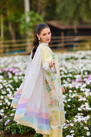 Farasha Summer Co Ords Printed Lawn Unstitched 3Pc Suit - Belle Aura