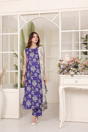 Feathers Premium Whisper of Elan Unstitched Lawn 3Pc Suit Berry Bliss-FT665