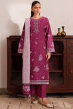 Farasha Meline Embroidered Viscose Unstitched 3Pc Suit - Berry Blush
