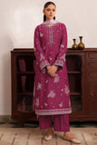 Farasha Meline Embroidered Viscose Unstitched 3Pc Suit - Berry Blush