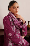 Farasha Meline Embroidered Viscose Unstitched 3Pc Suit - Berry Blush