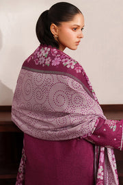 Farasha Meline Embroidered Viscose Unstitched 3Pc Suit - Berry Blush
