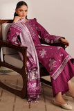 Farasha Meline Embroidered Viscose Unstitched 3Pc Suit - Berry Blush