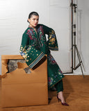 Jugnu Lahore The Reserved View Embroidered Cotton Unstitched 3Pc Suit - Bezan