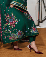Jugnu Lahore The Reserved View Embroidered Cotton Unstitched 3Pc Suit - Bezan