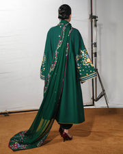 Jugnu Lahore The Reserved View Embroidered Cotton Unstitched 3Pc Suit - Bezan