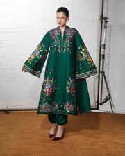 Jugnu Lahore The Reserved View Embroidered Cotton Unstitched 3Pc Suit - Bezan