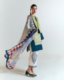 Jugnu by Hussain Rehar Unstitched Embroidered Lawn 3Pc Suit - Bia