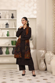 Feathers Digital Printed Dhanak Unstitched 3Pc Suit Bison Burrow-FT802