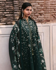 Jugnu Lahore Womenswear Embroidered Khaddar Unstitched 3Pc Suit - BITA