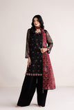 Farasha Luxury Formal Embroidered Chiffon Unstitched 3Pc Suit - Black Dynasty
