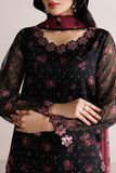 Farasha Luxury Formal Embroidered Chiffon Unstitched 3Pc Suit - Black Dynasty