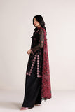 Farasha Luxury Formal Embroidered Chiffon Unstitched 3Pc Suit - Black Dynasty