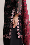 Farasha Luxury Formal Embroidered Chiffon Unstitched 3Pc Suit - Black Dynasty