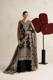 Farasha Luxury Formal Embroidered Net Unstitched 3Pc Suit - Black Vailour