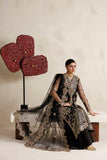 Farasha Luxury Formal Embroidered Net Unstitched 3Pc Suit - Black Vailour