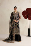 Farasha Luxury Formal Embroidered Net Unstitched 3Pc Suit - Black Vailour