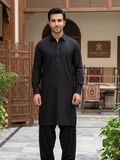 Crown Boski by Duke Men's Unstitched Blended Suit - BLACK