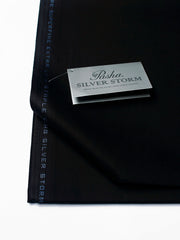 PASHA Silver Storm Latha Black Unstitched Suit for Men