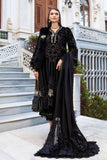 Maria B Linen Unstitched Embroidered 3Pc Suit Black & Gold DL-1111