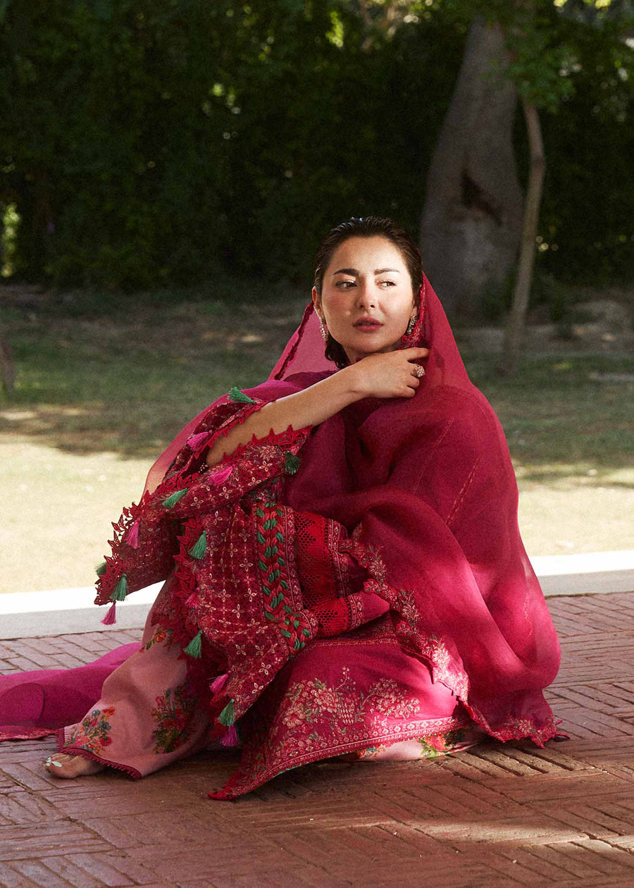Hussain Rehar Embroidered Luxury Lawn Unstitched 3Pc Suit D-10 BLISS