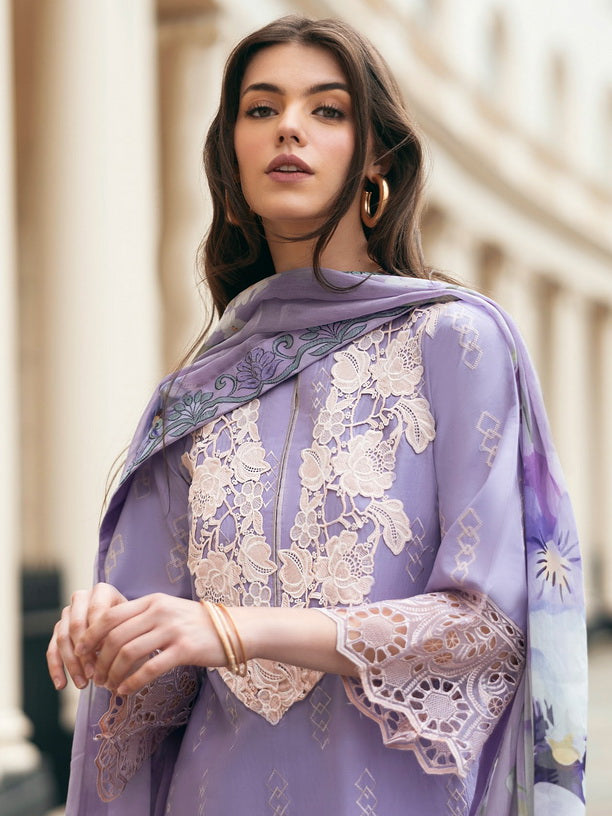 Hemline Odyssey by Mushq Embroidered Lawn Unstitched 3Pc Suit - Bloom Boulevard
