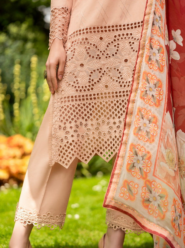 Hemline Odyssey by Mushq Embroidered Lawn Unstitched 3Pc Suit - Blooming Belle