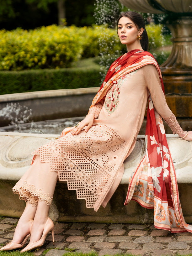 Hemline Odyssey by Mushq Embroidered Lawn Unstitched 3Pc Suit - Blooming Belle