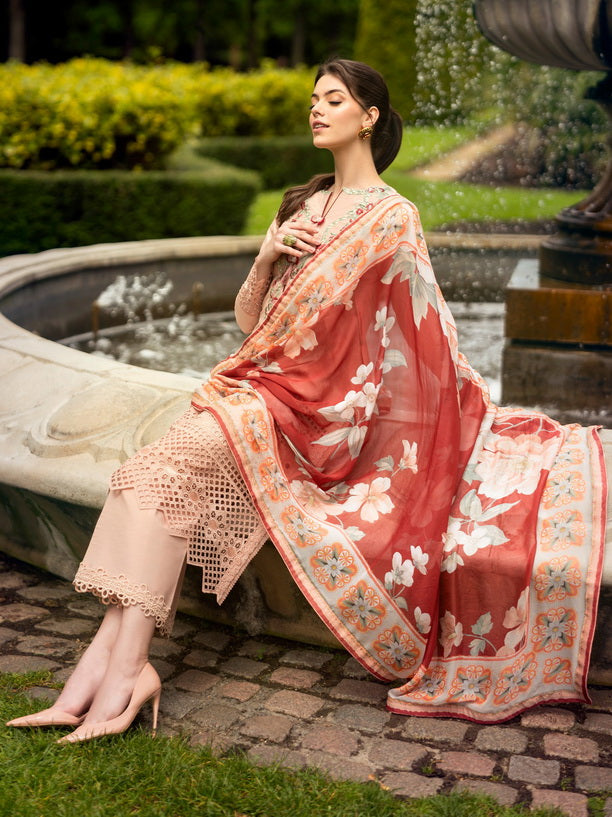 Hemline Odyssey by Mushq Embroidered Lawn Unstitched 3Pc Suit - Blooming Belle