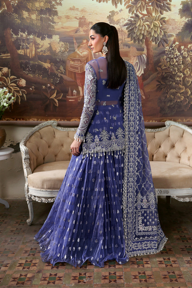 Afrozeh Dastangoi Embroidered Organza Unstitched 3Pc Suit AWS-09 BLOOMVEIL