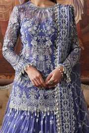 Afrozeh Dastangoi Embroidered Organza Unstitched 3Pc Suit AWS-09 BLOOMVEIL