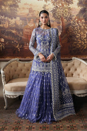 Afrozeh Dastangoi Embroidered Organza Unstitched 3Pc Suit AWS-09 BLOOMVEIL