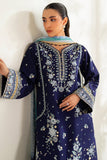 Farasha Summer Weaves Embroidered Lawn Unstitched 3Pc Suit - Blue Fusion