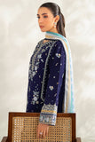 Farasha Summer Weaves Embroidered Lawn Unstitched 3Pc Suit - Blue Fusion