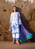 Sadaf Fawad Khan Siraa Vol-02 Unstitched Lawn 3Pc Suit - Blue Pottery