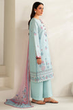 Farasha Summer Weaves Embroidered Lawn Unstitched 3Pc Suit - Blue Slate