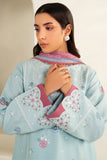 Farasha Summer Weaves Embroidered Lawn Unstitched 3Pc Suit - Blue Slate
