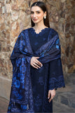 Farasha Embroidered Khaddar Unstitched 3Pc Suit - Bluebell