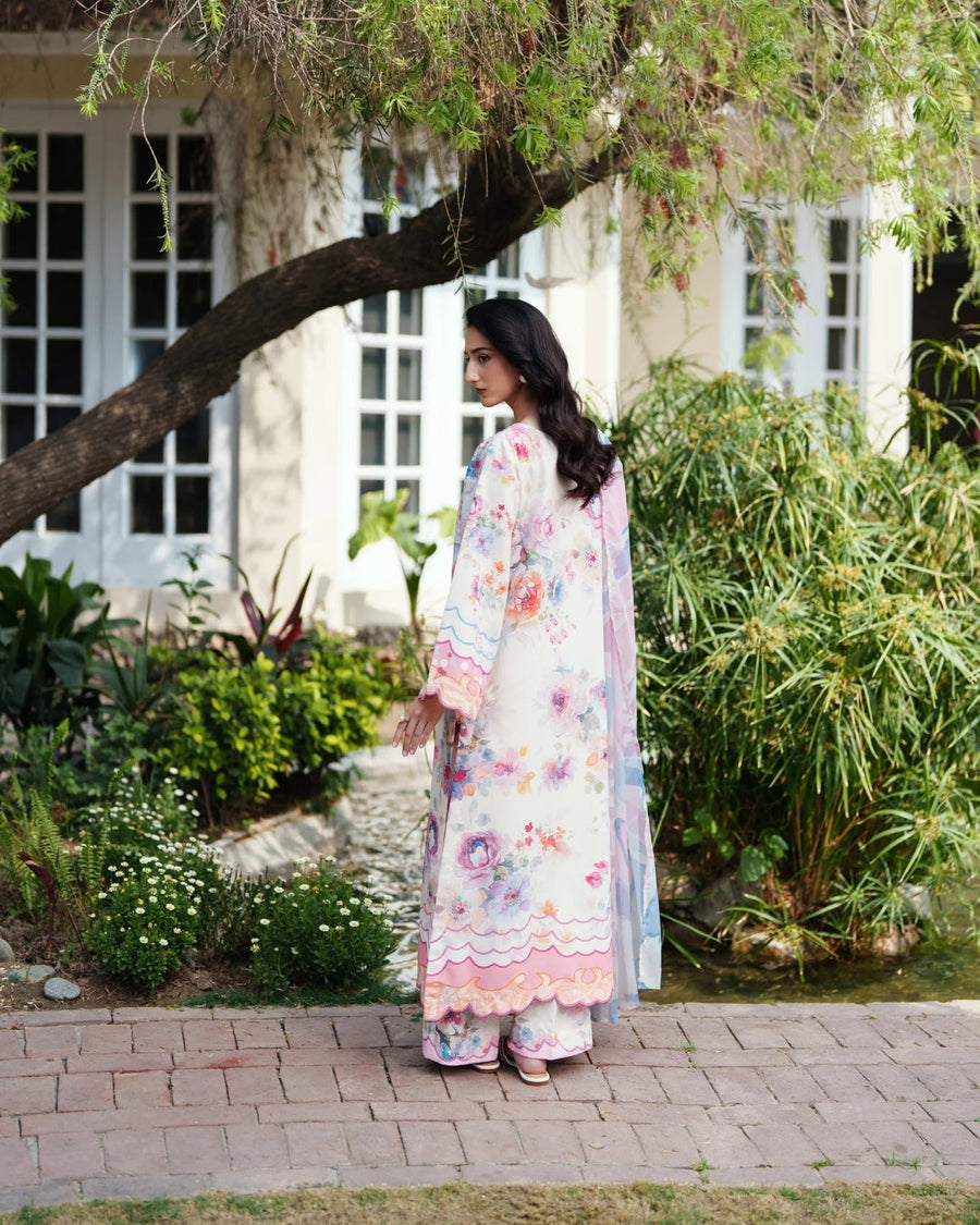 Neeshay Ready to Wear Summer Prints Lawn 3Pc Suit - Blush Botanica