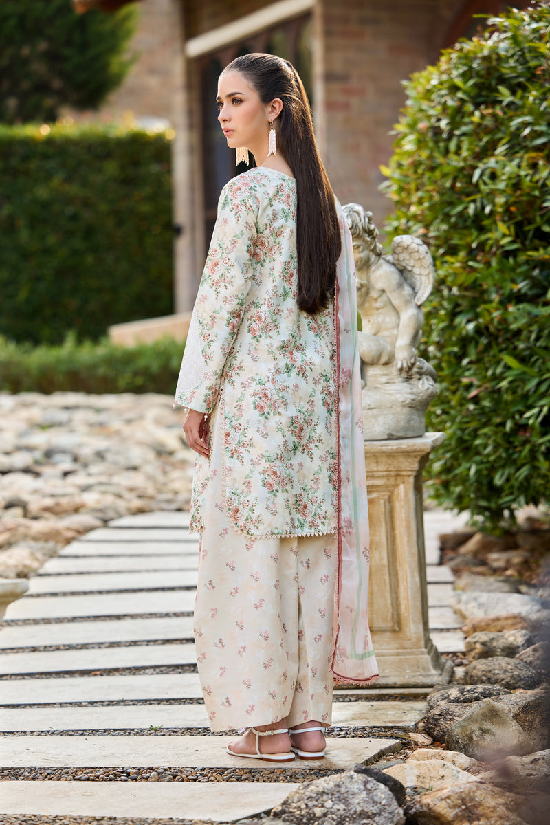 Farasha Sorine Summer Embroidered Lawn Unstitched 3Pc Suit - Blush Crest