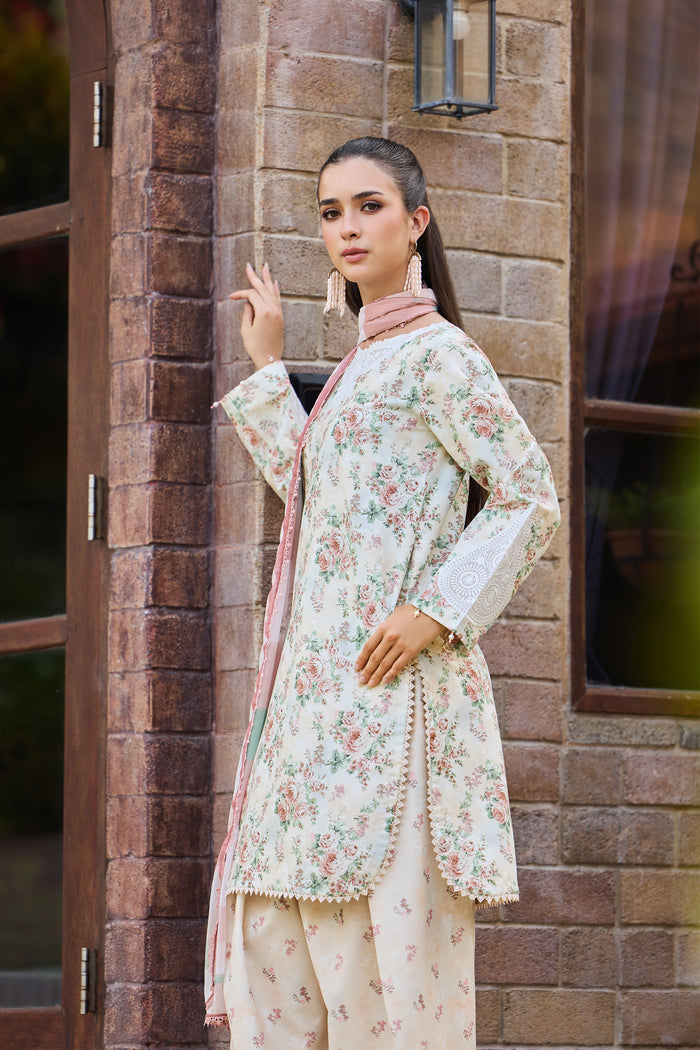 Farasha Sorine Summer Embroidered Lawn Unstitched 3Pc Suit - Blush Crest