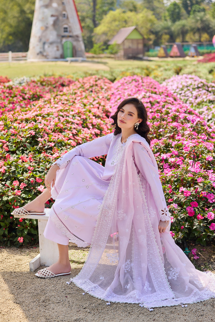 Farasha Summer Weaves Embroidered Lawn Unstitched 3Pc Suit - Blush Muse