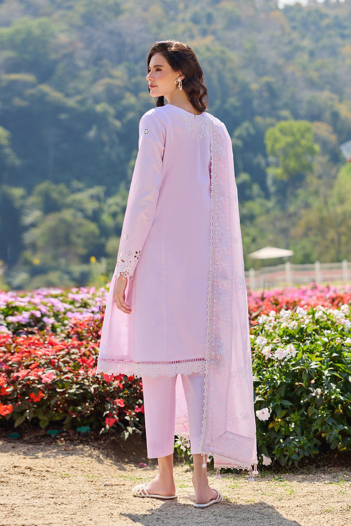 Farasha Summer Weaves Embroidered Lawn Unstitched 3Pc Suit - Blush Muse