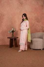 Feathers Premium Embroidered Lawn Unstitched 3Pc Suit Blush Petal Heirloom-FT696