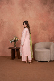 Feathers Premium Embroidered Lawn Unstitched 3Pc Suit Blush Petal Heirloom-FT696