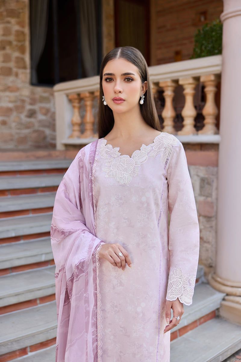 Farasha Sorine Summer Embroidered Lawn Unstitched 3Pc Suit - Blush Pink